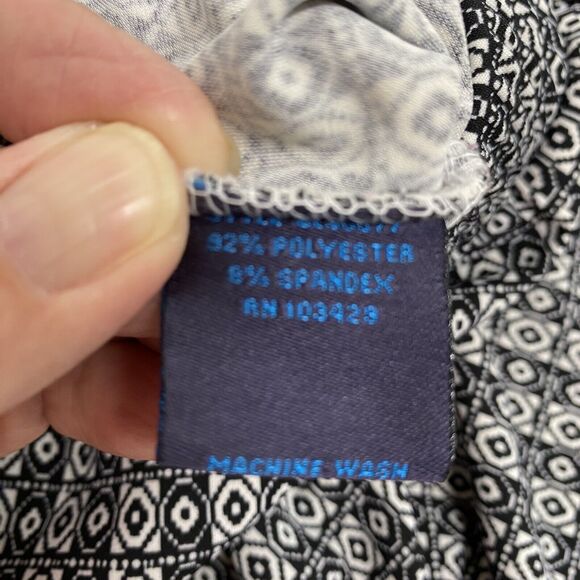 Blue Earth Womens Black & White Stretch Pants Size M Front Pockets Elastic Waist - Picture 5 of 12